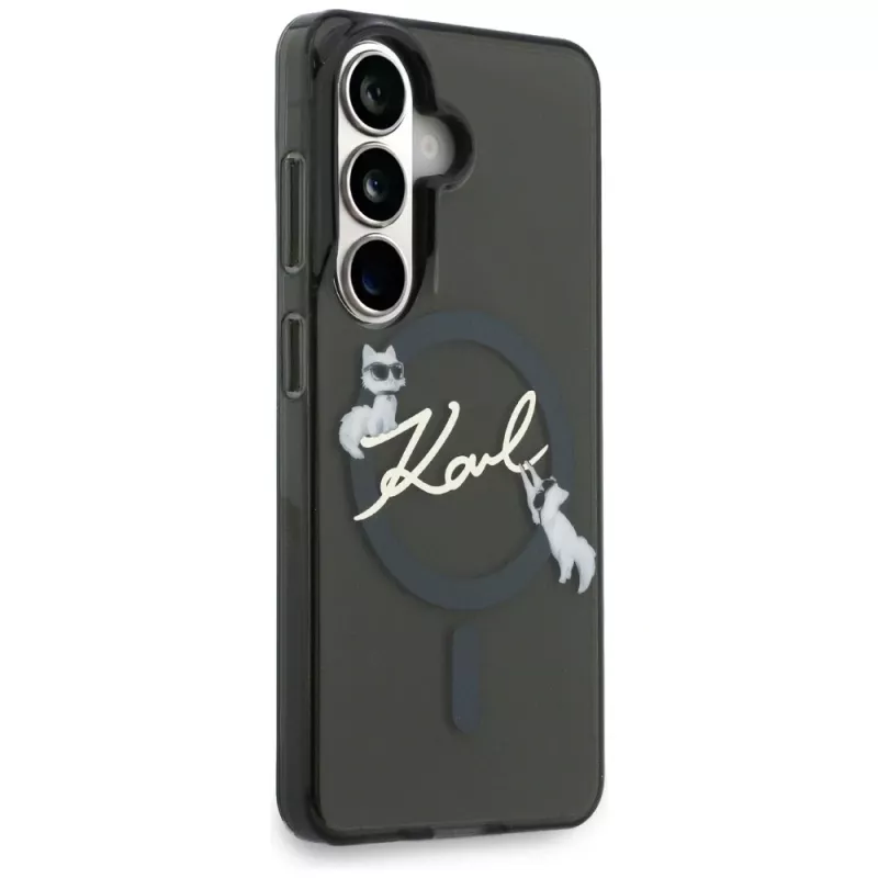 Karl Lagerfeld Funda MagSafe IML KC Script para Samsung Galaxy S26+ Negra