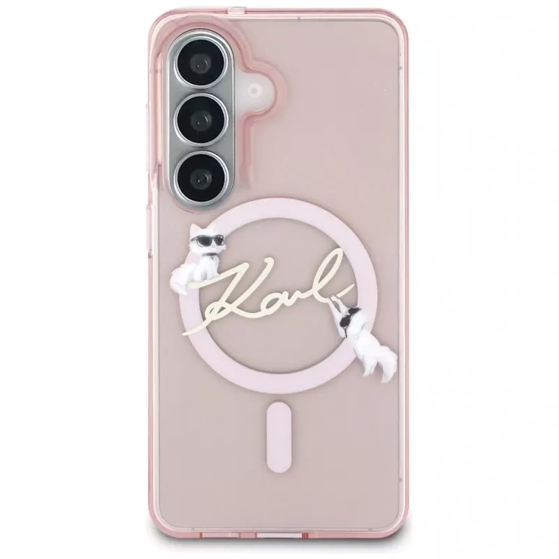 Karl Lagerfeld Funda MagSafe IML KC Script para Samsung Galaxy S26, Rosa