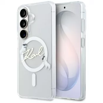 KARL LAGERFELD Funda MagSafe IML KC Script para Samsung Galaxy S26+ Transparente