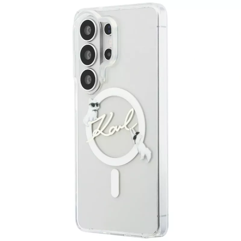 Karl Lagerfeld Funda MagSafe IML KC Script para Samsung Galaxy S26 Ultra (Transparente)