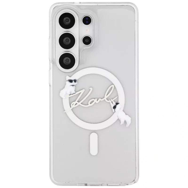 Karl Lagerfeld Funda MagSafe IML KC Script para Samsung Galaxy S26 Ultra (Transparente)