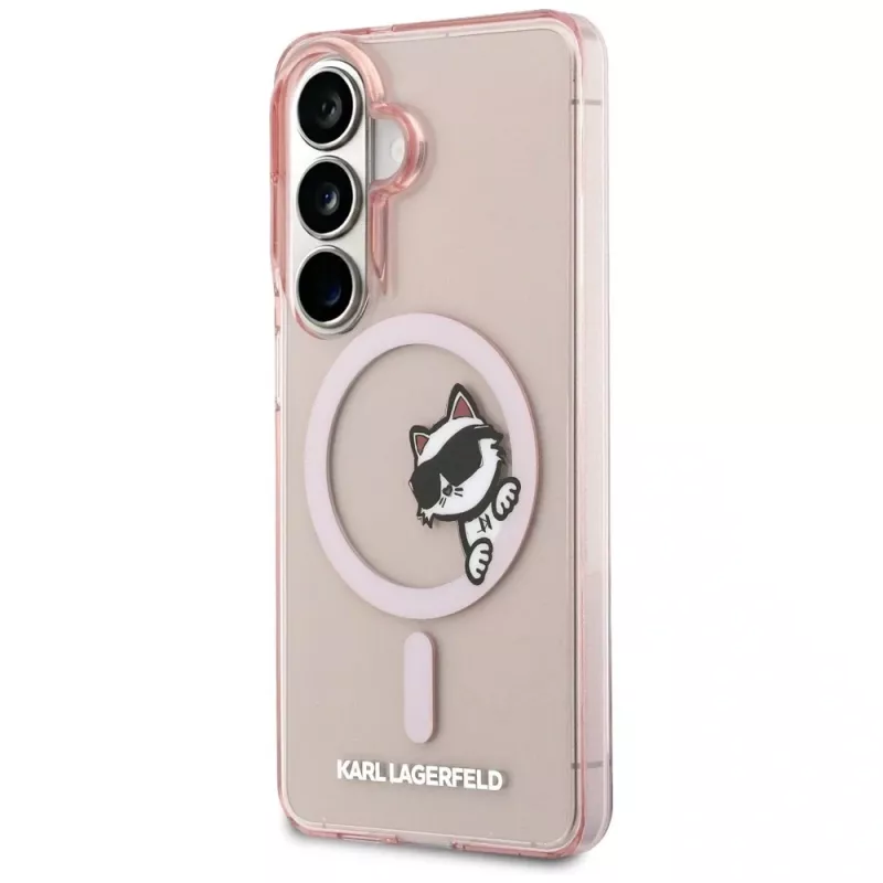 Karl Lagerfeld Funda MagSafe IML Peekaboo Choupette para Samsung Galaxy S26 - Rosa