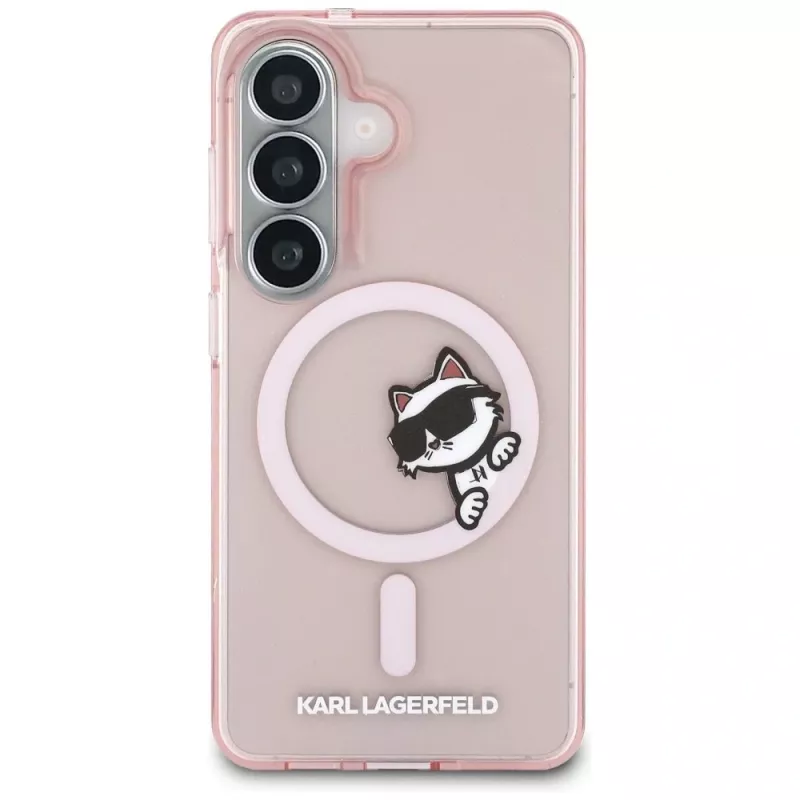 Karl Lagerfeld Funda MagSafe IML Peekaboo Choupette para Samsung Galaxy S26 - Rosa