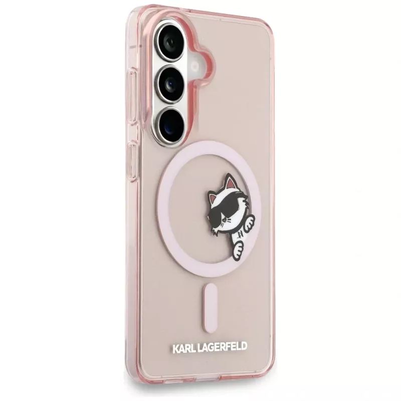 Karl Lagerfeld Funda MagSafe IML Peekaboo Choupette para Samsung Galaxy S26 - Rosa