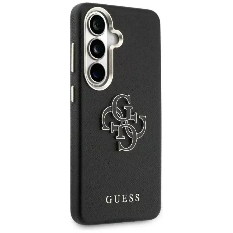 Guess Funda Grained Big 4G Metal Logo para Samsung Galaxy S26 - Negra