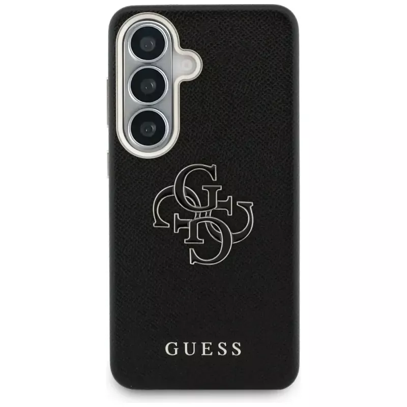 Guess Funda Grained Big 4G Metal Logo para Samsung Galaxy S26+ Negra