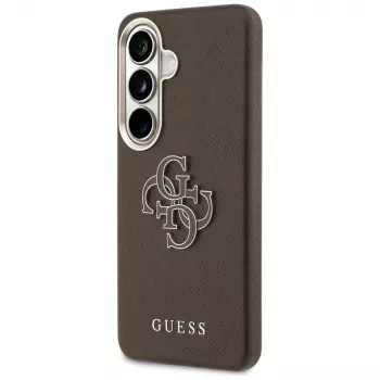 Guess Funda Grained Big 4G Metal Logo para Samsung Galaxy S26+ Marrón