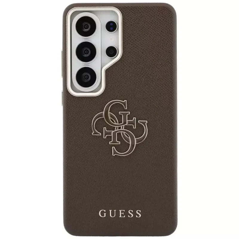 Guess Funda Grained Big 4G Metal Logo para Samsung Galaxy S26 Ultra - Marrón