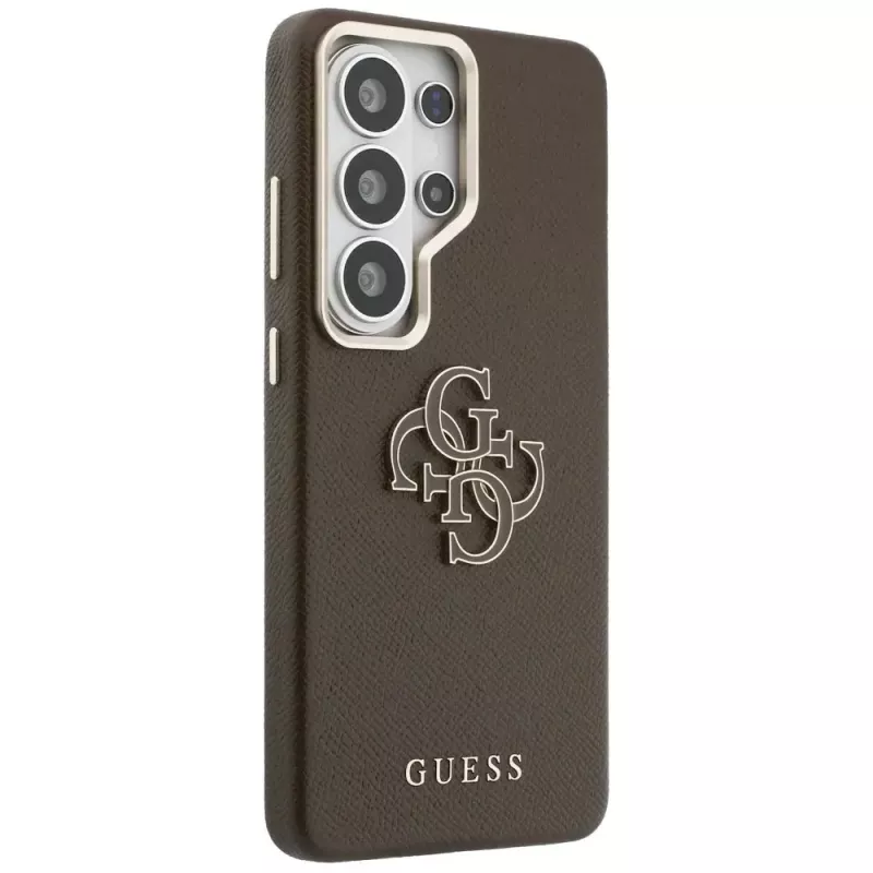 Guess Funda Grained Big 4G Metal Logo para Samsung Galaxy S26 Ultra - Marrón