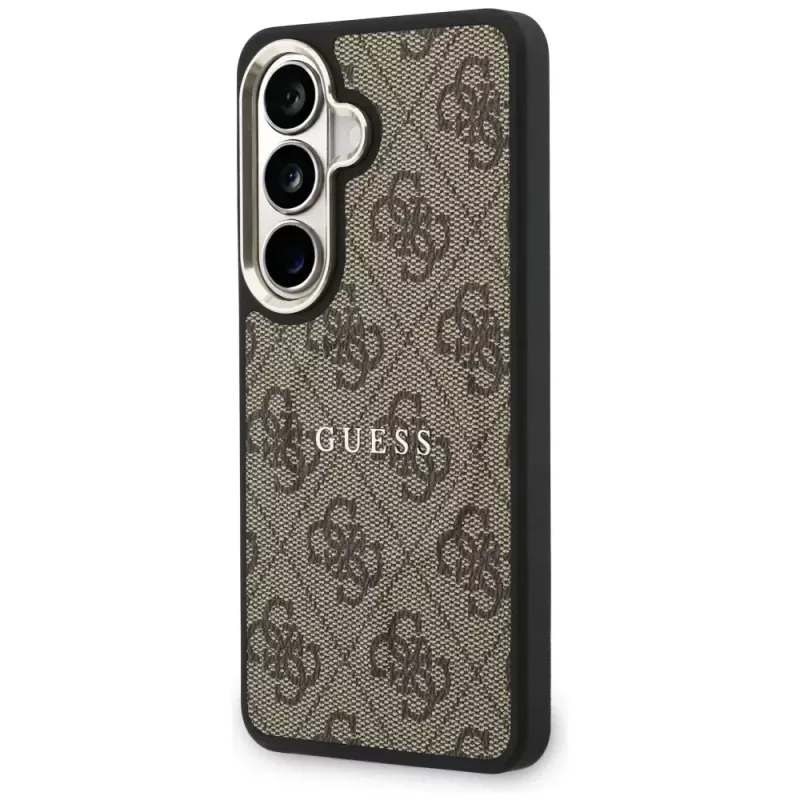 Guess 4G Embossed Ring MagSafe Case para Samsung Galaxy S26 (marrón)