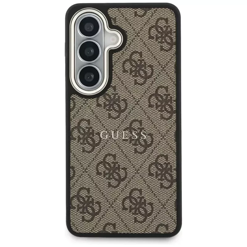 Guess 4G Embossed Ring MagSafe Case para Samsung Galaxy S26 (marrón)
