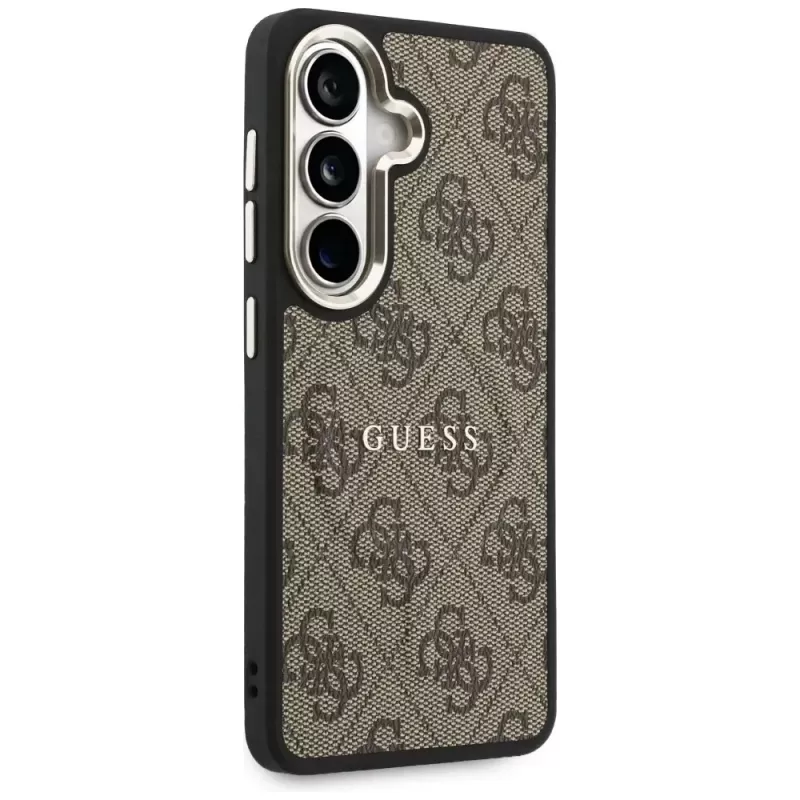 Guess 4G Embossed Ring MagSafe Case para Samsung Galaxy S26 (marrón)