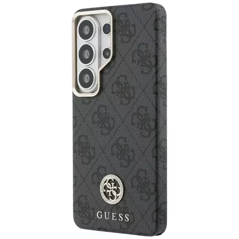 Guess 4G Rhinestone Round Logo MagSafe Case para Samsung Galaxy S26 Ultra (negro)