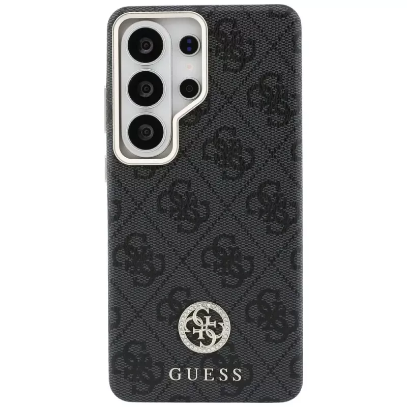 Guess 4G Rhinestone Round Logo MagSafe Case para Samsung Galaxy S26 Ultra (negro)