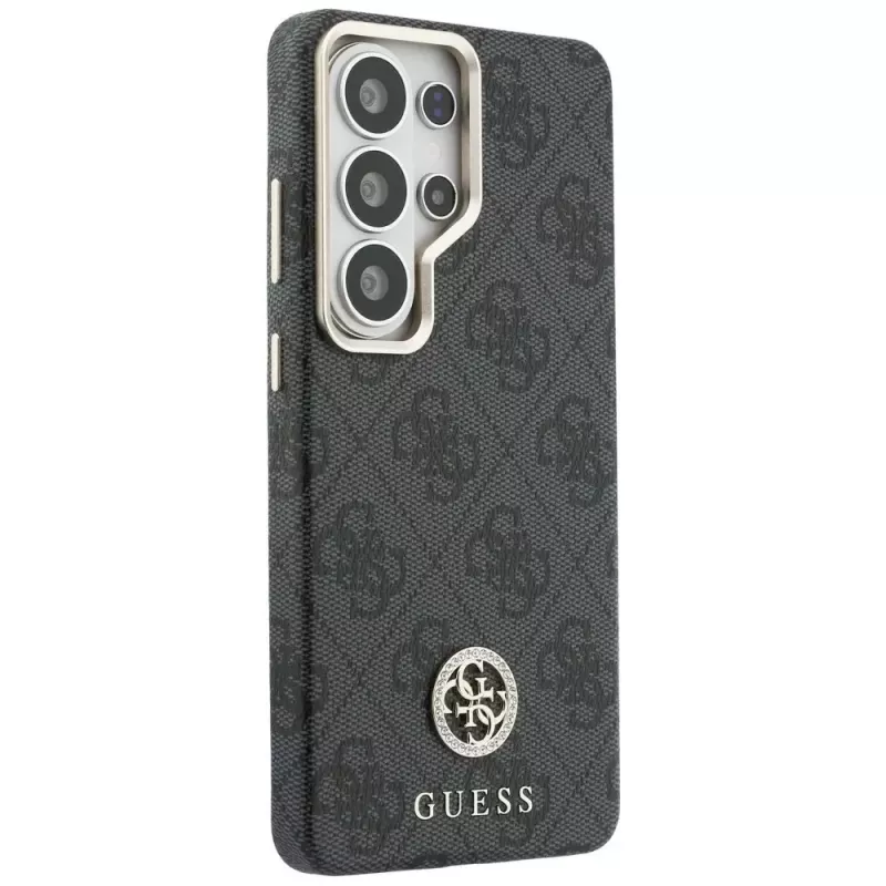 Guess 4G Rhinestone Round Logo MagSafe Case para Samsung Galaxy S26 Ultra (negro)