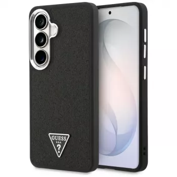 Guess Fixed Glitter Triangle MagSafe Case para Samsung Galaxy S26, negro