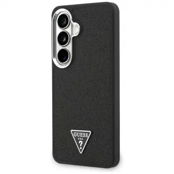 Guess Fixed Glitter Triangle MagSafe Case para Samsung Galaxy S26+ negro