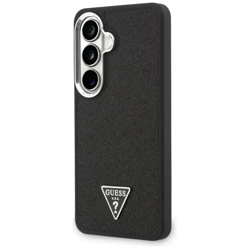 Guess Fixed Glitter Triangle MagSafe Case para Samsung Galaxy S26+ negro