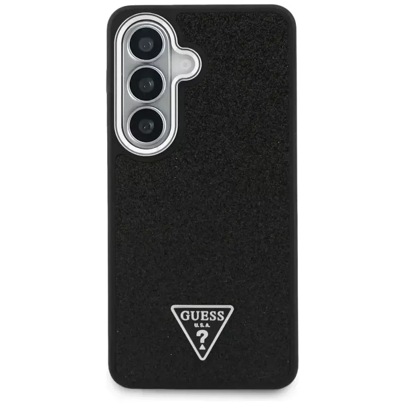 Guess Fixed Glitter Triangle MagSafe Case para Samsung Galaxy S26+ negro