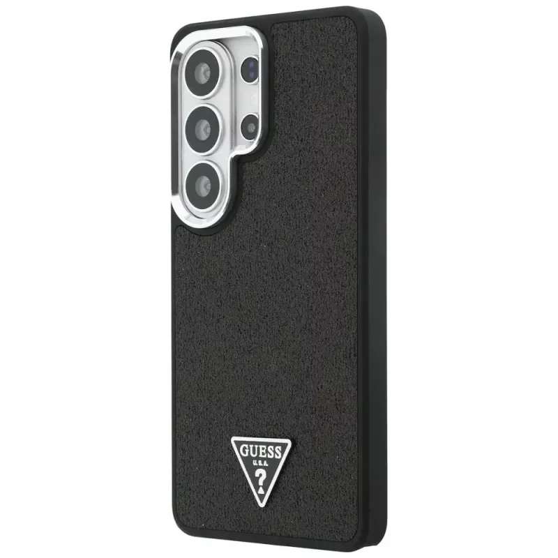 Guess Fixed Glitter Triangle MagSafe Case para Samsung Galaxy S26 Ultra, negro