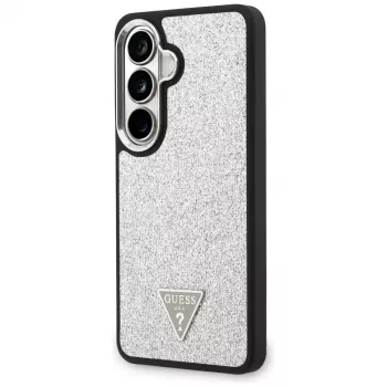 Guess Fixed Glitter Triangle MagSafe Case para Samsung Galaxy S26 - plata