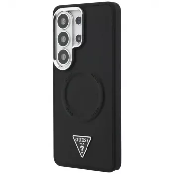 Guess Embossed Ring Triangle Logo MagSafe Case para Samsung Galaxy S26 Ultra negro