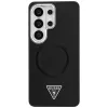 Guess Embossed Ring Triangle Logo MagSafe Case para Samsung Galaxy S26 Ultra negro
