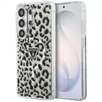 Guess IML Leopard Print Triangle MagSafe Case para Samsung Galaxy S26 Ultra (negro)
