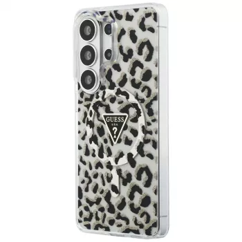 Guess IML Leopard Print Triangle MagSafe Case para Samsung Galaxy S26 Ultra (negro)