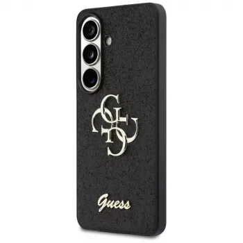 Guess Fixed Glitter Big 4G Metal Logo Case para Samsung Galaxy S26 (negro)