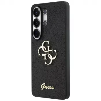 Guess Fixed Glitter Big 4G Metal Logo Case para Samsung Galaxy S26 Ultra (negro)