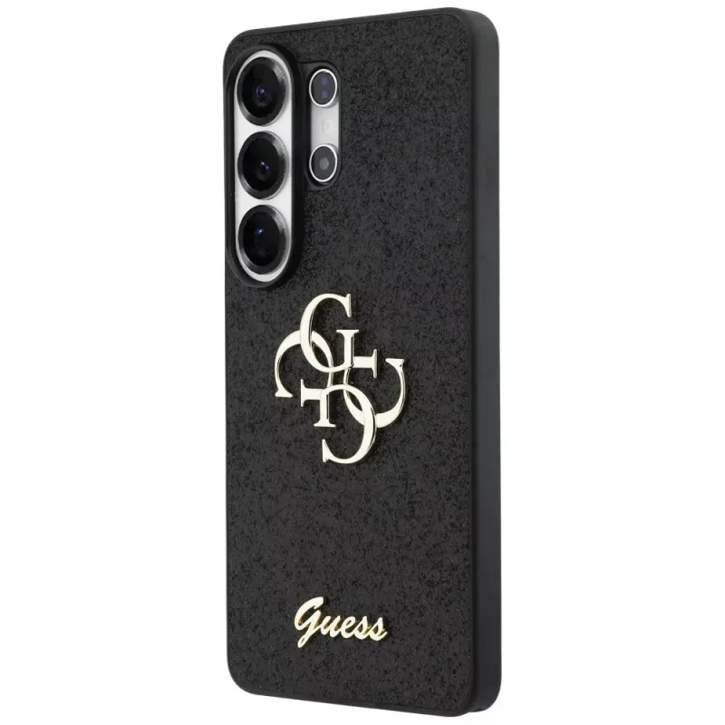 Guess Fixed Glitter Big 4G Metal Logo Case para Samsung Galaxy S26 Ultra (negro)