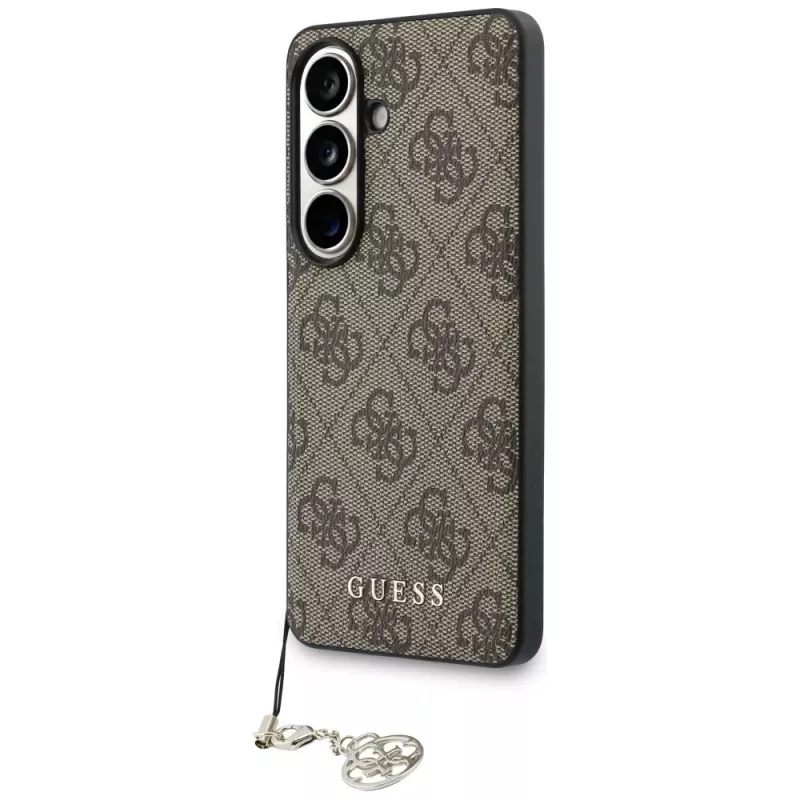 Guess 4G Classic Logo Charm MagSafe Case para Samsung Galaxy S26 (marrón)