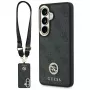 Guess 4G Big Rhinestone Triangle Strap MagSafe Phone Case Set para Samsung Galaxy S26 - negro