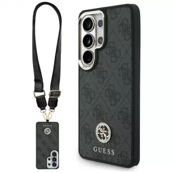 Guess 4G Big Rhinestone Triangle Strap MagSafe Case Kit para Samsung Galaxy S26 Ultra - negro