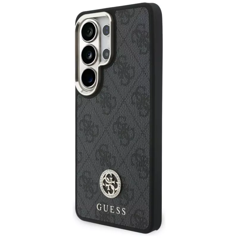 Guess 4G Big Rhinestone Triangle Strap MagSafe Case Kit para Samsung Galaxy S26 Ultra - negro