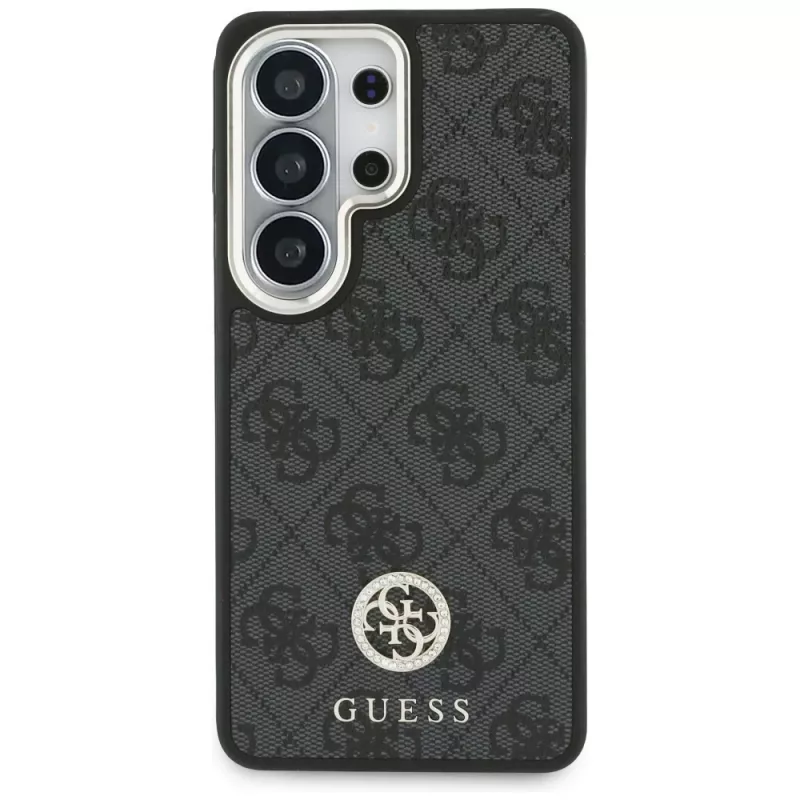 Guess 4G Big Rhinestone Triangle Strap MagSafe Case Kit para Samsung Galaxy S26 Ultra - negro