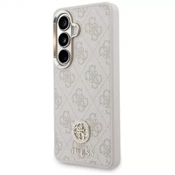 Guess 4G Big Rhinestone Triangle Strap MagSafe Funda para teléfono y juego de cordón para Samsung Galaxy S26, Rosa
