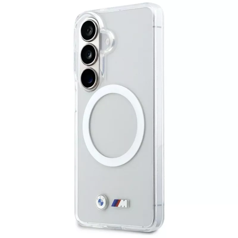 Funda MagSafe BMW IML Shockproof Metal Logo para Samsung Galaxy S26 transparente