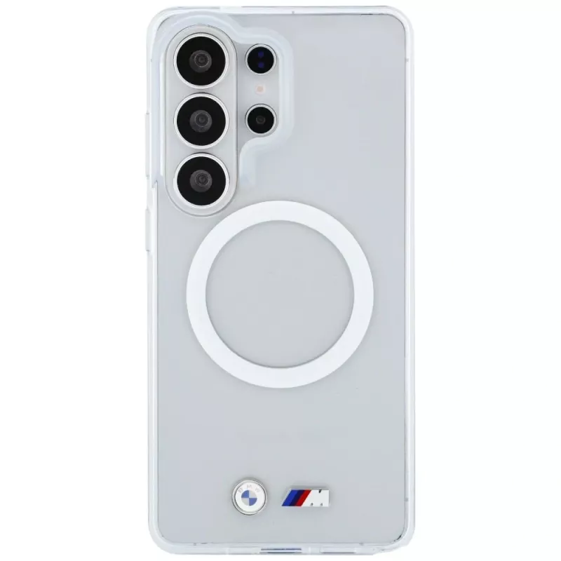 Funda MagSafe BMW IML Shockproof Metal Logo para Samsung Galaxy S26 Ultra transparente
