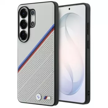 Funda MagSafe BMW Tricolor Metal Logo para Samsung Galaxy S26 Ultra gris
