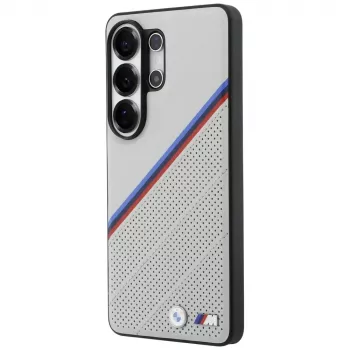 Funda MagSafe BMW Tricolor Metal Logo para Samsung Galaxy S26 Ultra gris