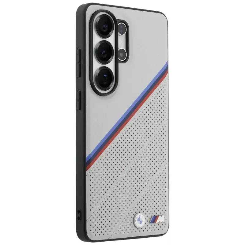 Funda MagSafe BMW Tricolor Metal Logo para Samsung Galaxy S26 Ultra gris