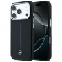 Funda MagSafe Mercedes Leather Semi Wrap Iconic Line para iPhone 17 Pro Max negra