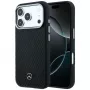Funda MagSafe Mercedes Leather Semi Wrap Wood Effect para Apple iPhone 17 Pro negra