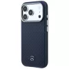 Funda MagSafe Mercedes Leather Semi Wrap Wood Effect para iPhone 17 Pro Max azul marino