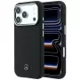 Funda MagSafe Mercedes Leather Semi Wrap Wood Effect para iPhone 17 Pro Max negra