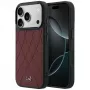Funda MagSafe Mercedes Leder con líneas cruzadas para iPhone 17 Pro Max roja