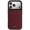 Funda MagSafe Mercedes Leder con líneas cruzadas para iPhone 17 Pro Max roja