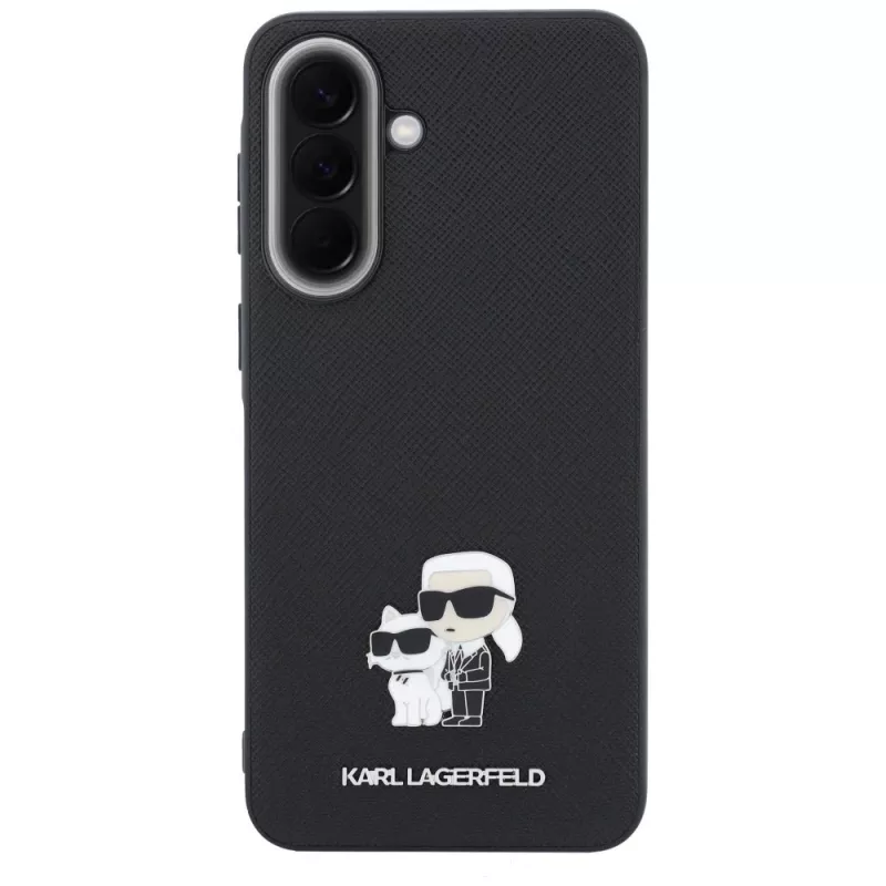 Funda Karl Lagerfeld Saffiano con Karl & Choupette Metal Logo para Samsung Galaxy A57 5G, negro